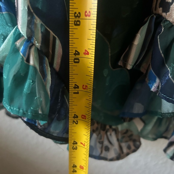 Hutch Womens 2 Blue Animal Print Maxi Ruffle Strap Patchwork Dress Fairy - Picture 8 of 15